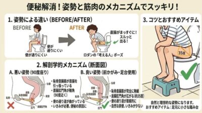 するっと気持ちよく「うんち」を出すためのコツのアイキャッチ画像